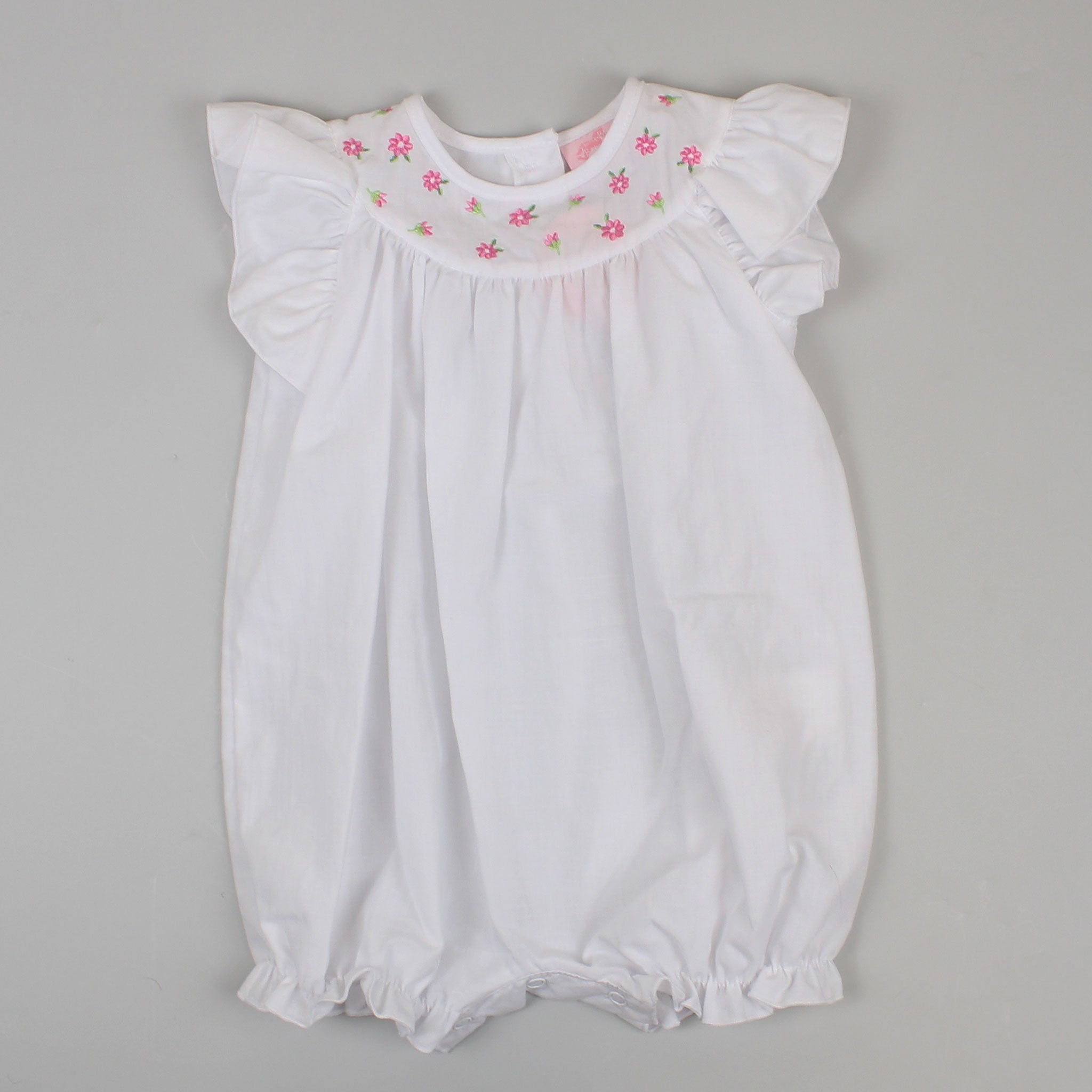 baby girls white summer outfit with flowers