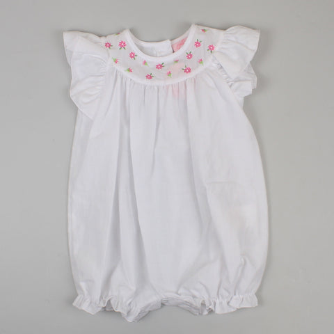 baby girls white summer outfit with flowers