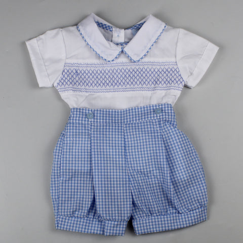baby boys two piece checked summer outfit