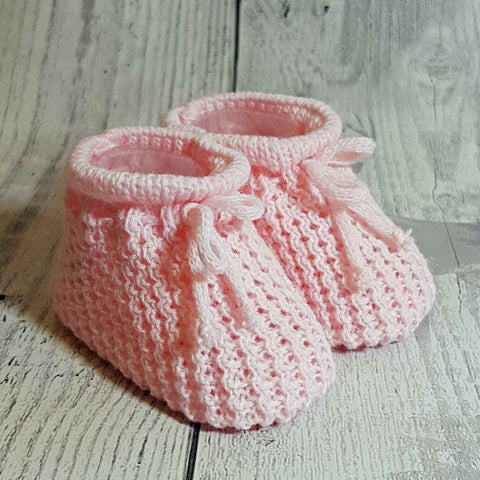 baby girl knitted booties