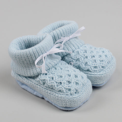 baby boys blue booties newborn to six month