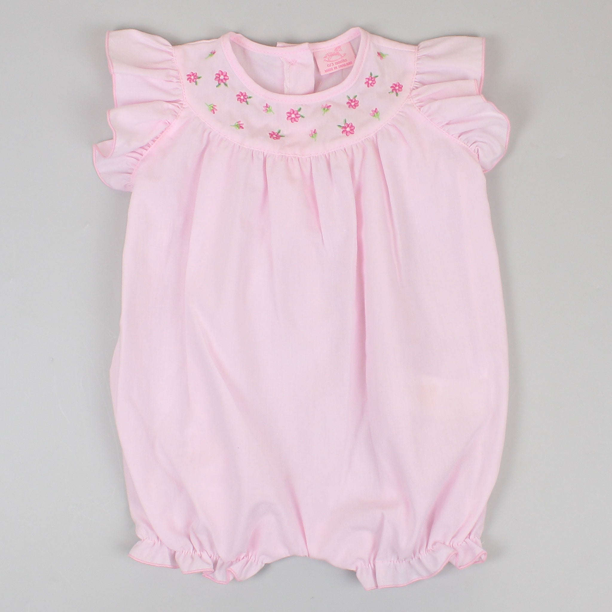 baby girls pink romper with flowers summer outfit