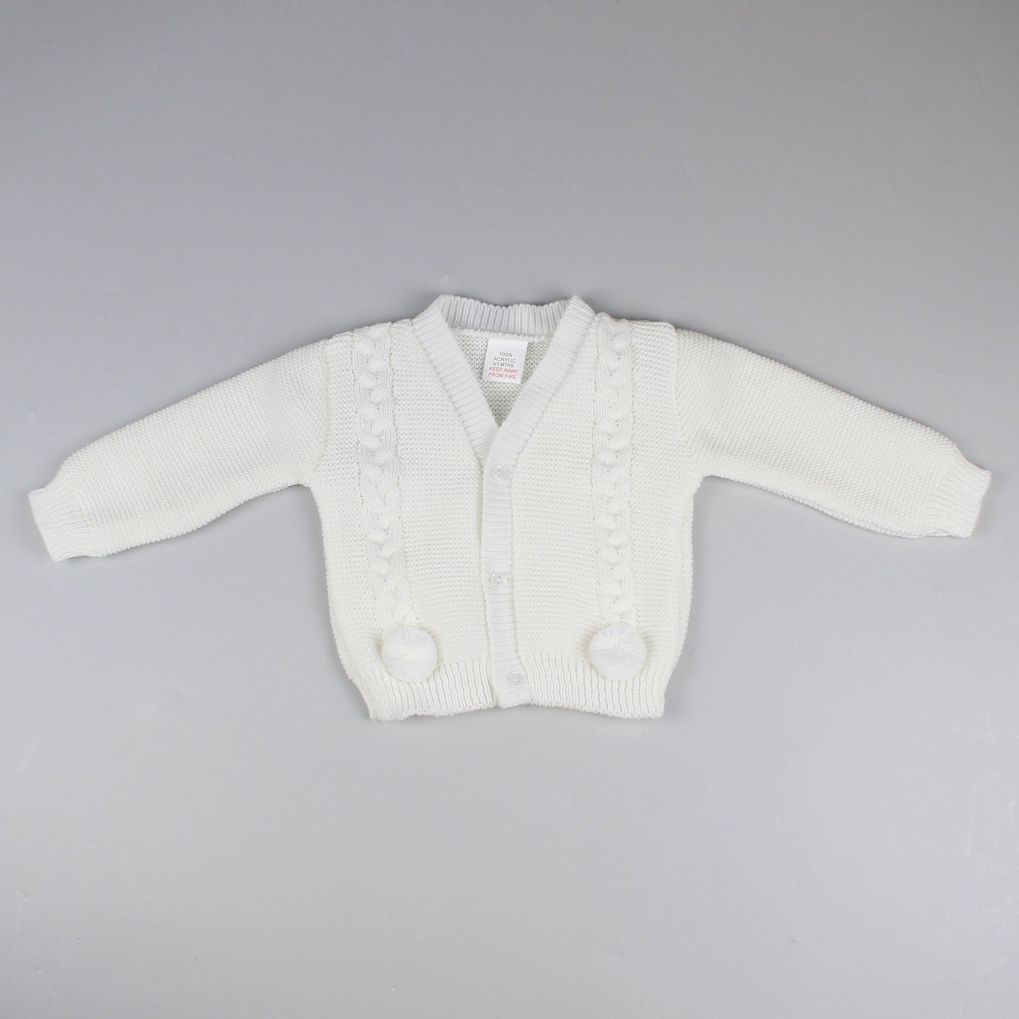 unisex baby white cardigan knitted