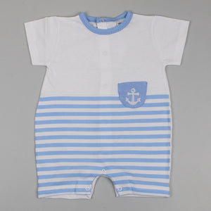 baby boys striped sailor outfit in blue