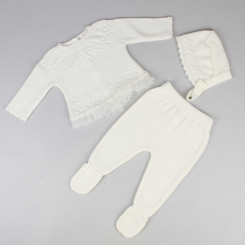 cream knitted girls outfit