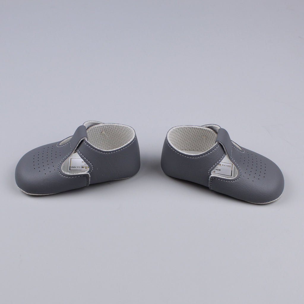 Soft Sole Baby Boy Grey T Bar Shoes Perfect For First Steps Lullaby Lane Baby Shop