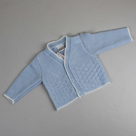 baby boys blue cardigan knitted 