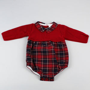 Baby Girl Tartan and Red Romper - Pex Holly