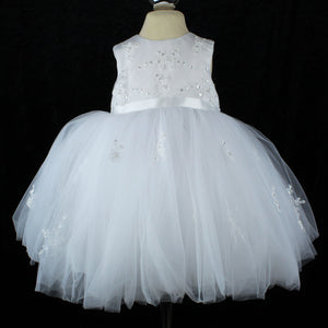 Baby Girls Sarah Louise Christening Dress With Pearls
