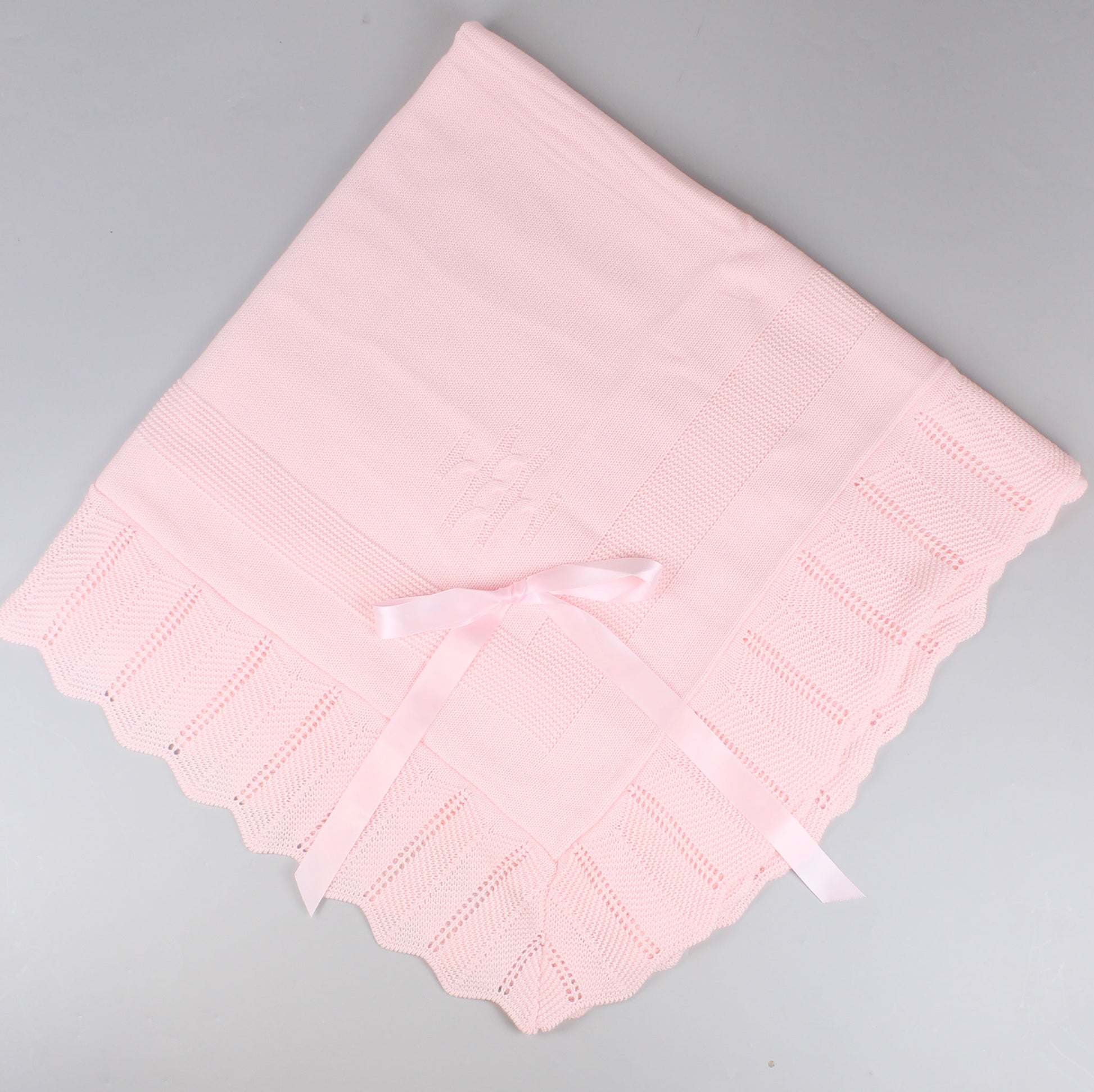 pink knitted spanish shawl