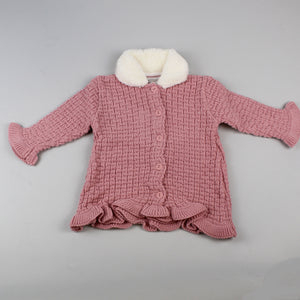 Baby Girl Dusky Pink Knitted Coat - Pex Kayleigh