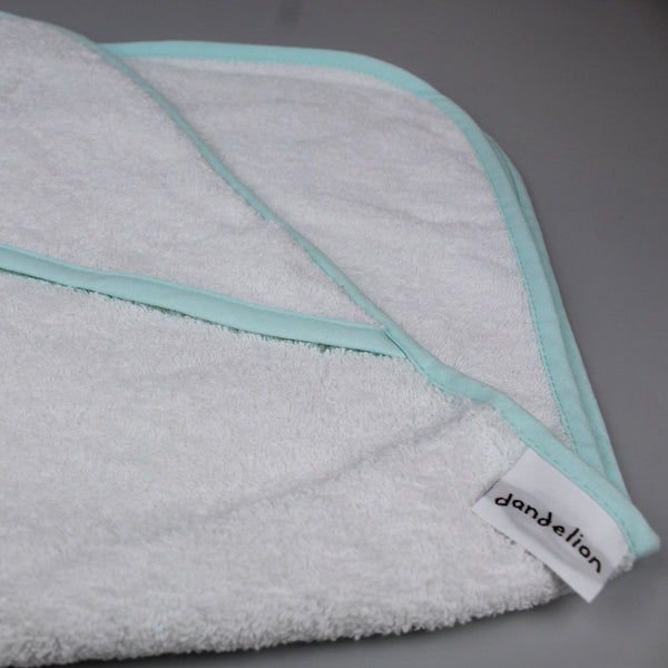Mint green hooded towel by dandelion