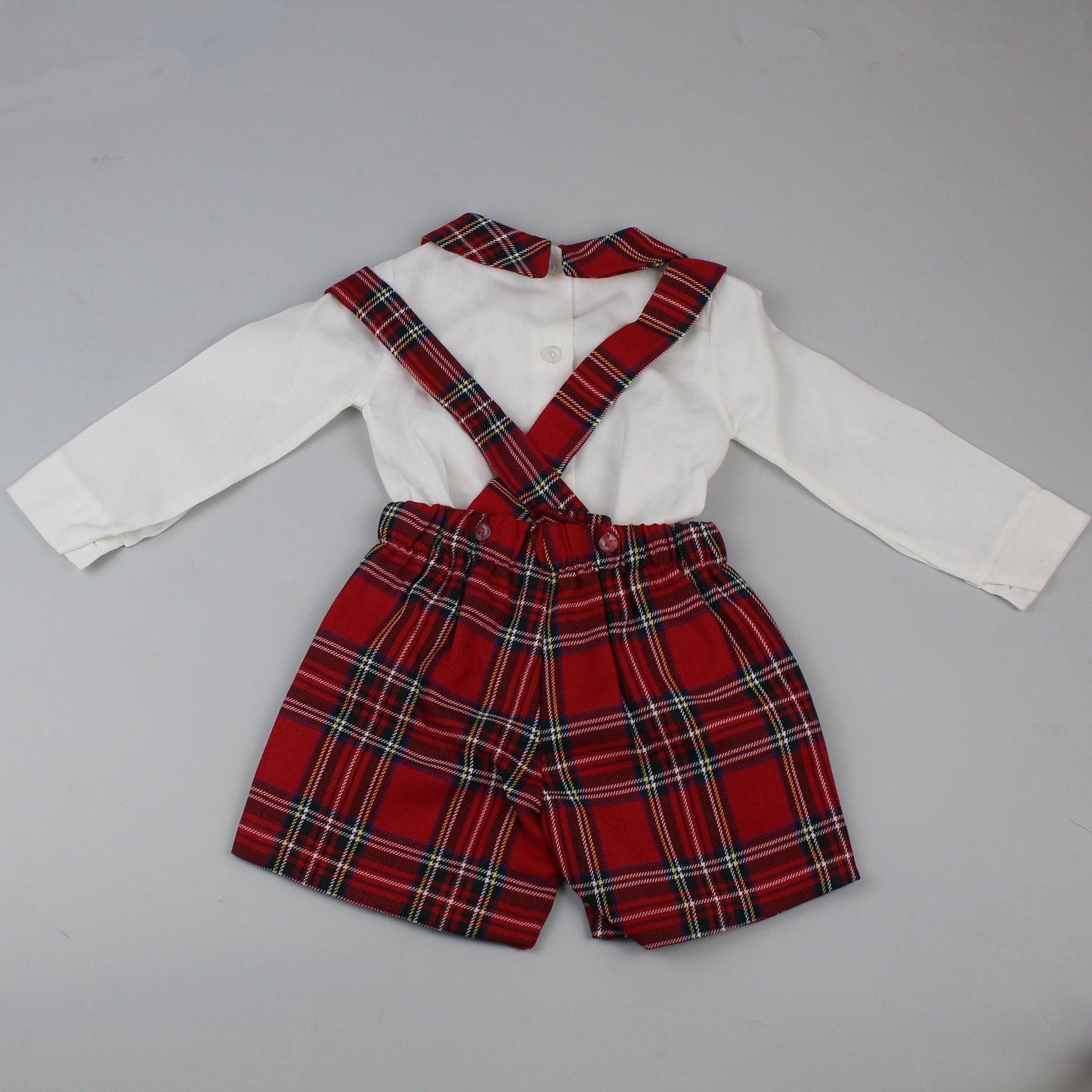 Baby Boys Tartan Two Piece Outfit - Shirt and Short Set