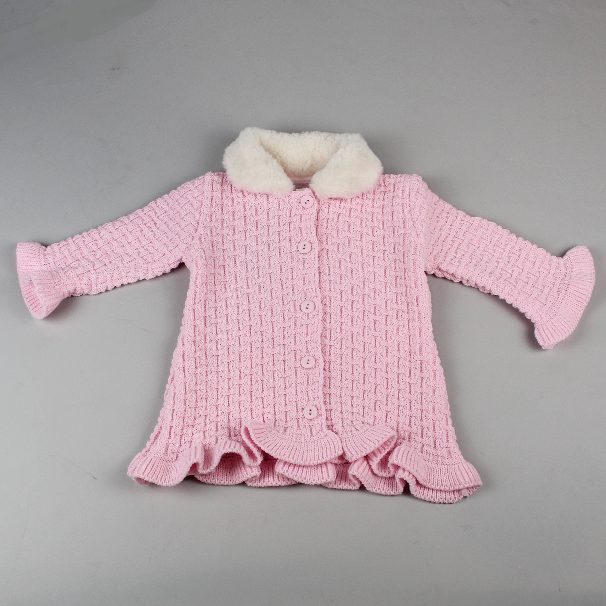Baby Girl Pink Knitted Coat - Pex Kayleigh