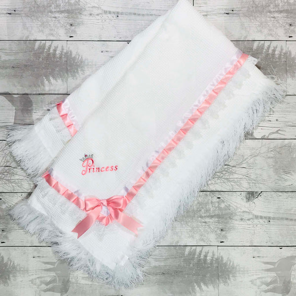 baby girl shawl princess white special christening personalised baptism