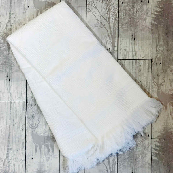 white baby shawl