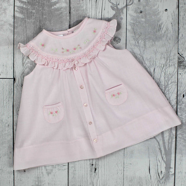 Pink Baby Dress with Hand Embroidery- Sarah Louise 012218