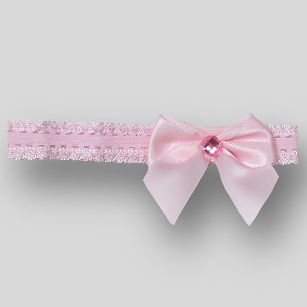 baby girls pink diamante headband