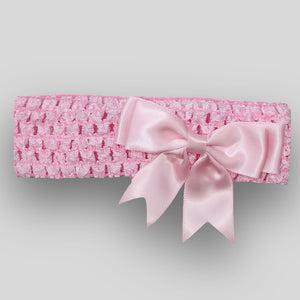 crochet pink baby headband