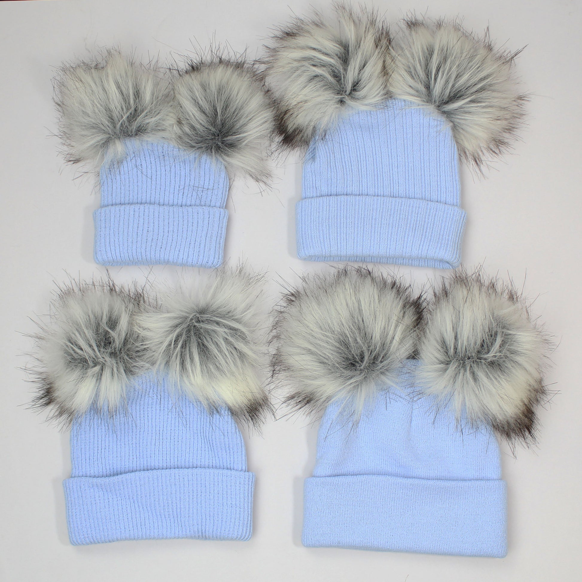 baby blue boys pom hat 