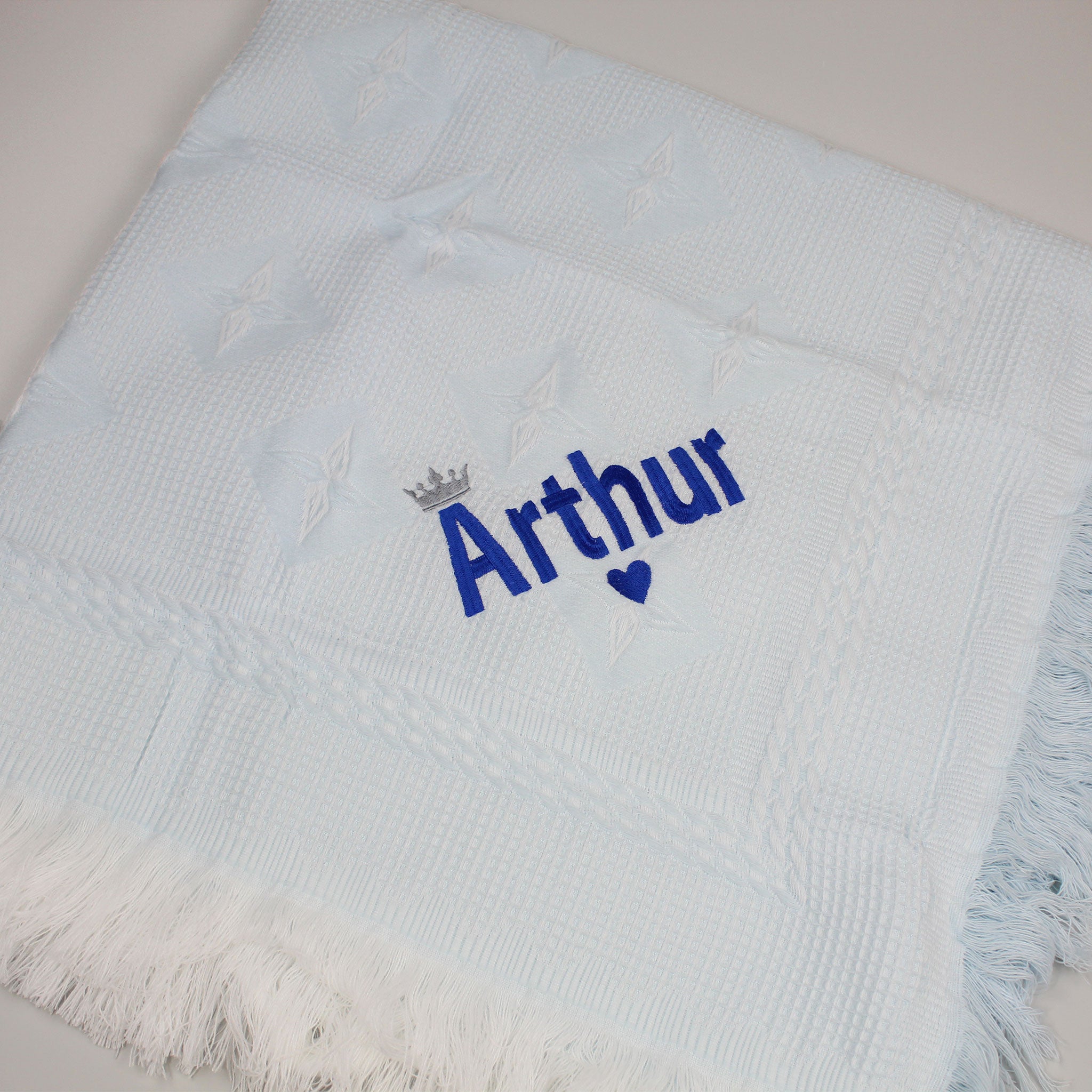 Personalised Baby Shawl - Blue - Ideal for a Christening