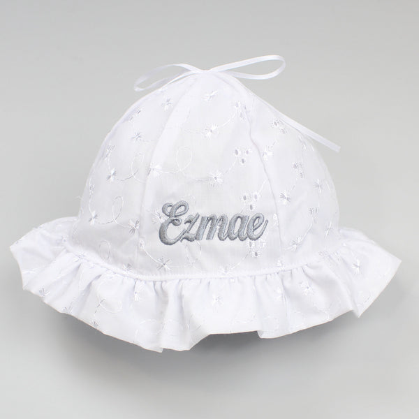 baby girls personalised sun hat