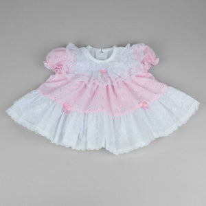 baby girls frilly pink dress