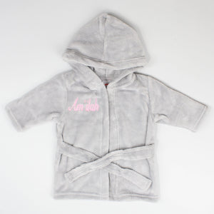grey personalised dressing gown