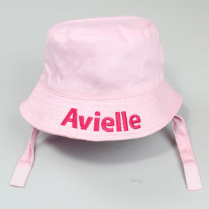 baby girls personalised bucket hat