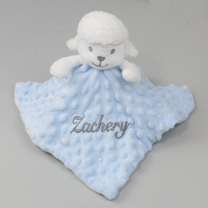 baby comforter custom lamb blue