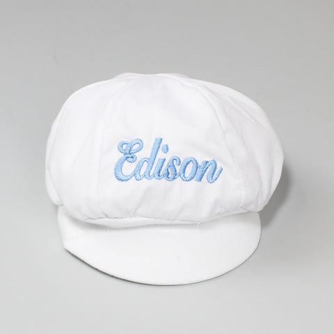 baby boys personalised baker cap