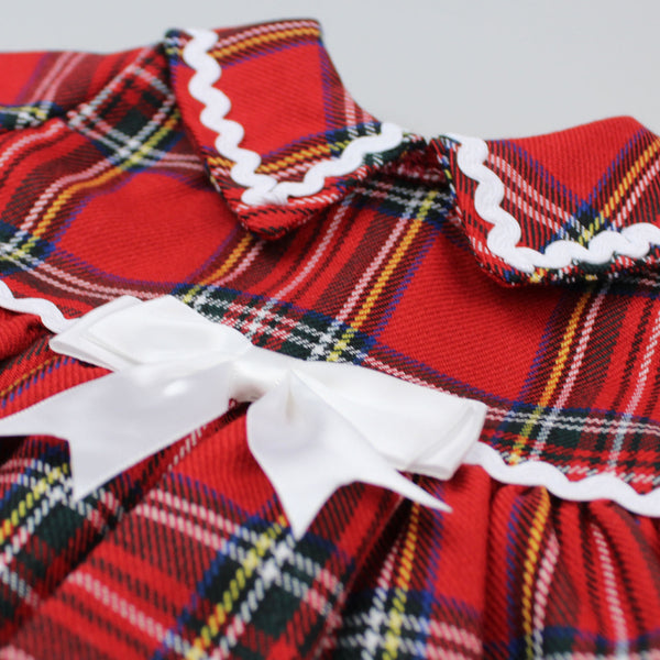 Red tartan baby dress