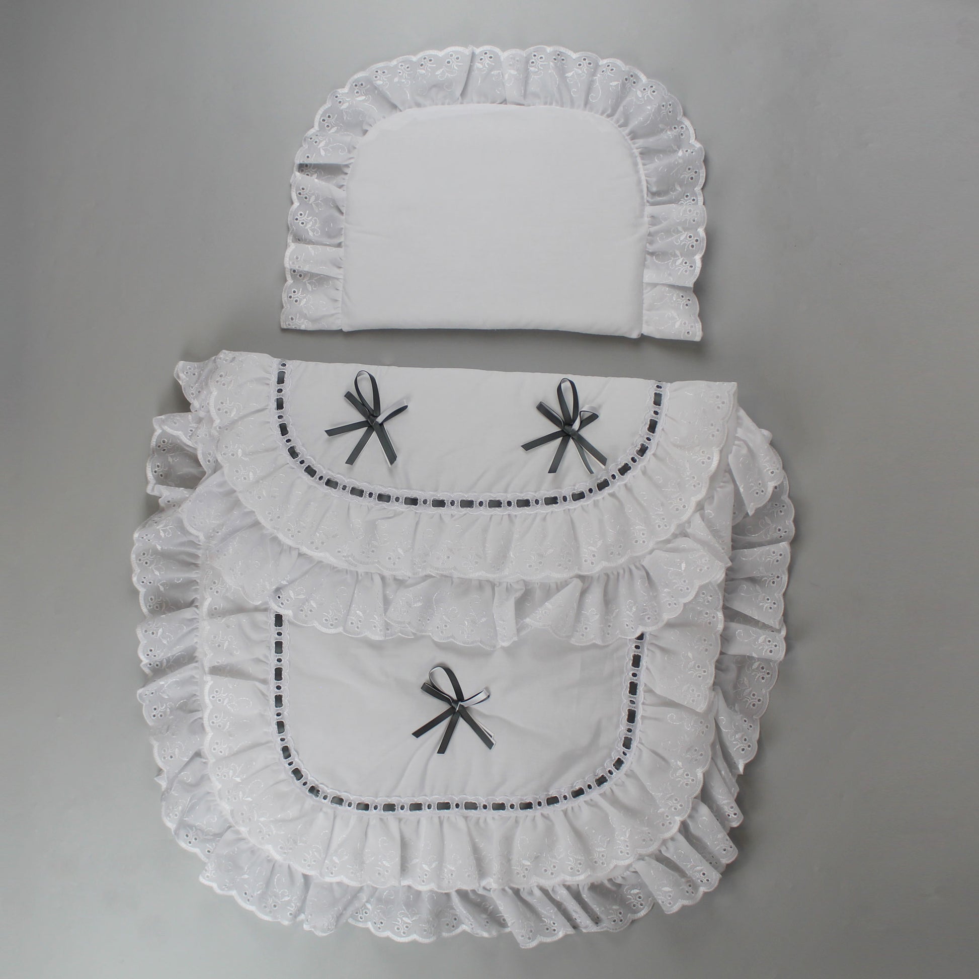 baby white and grey pram set