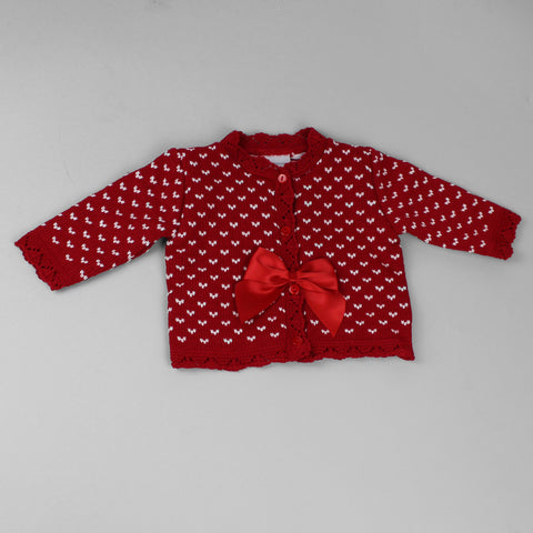 red baby girls spanish style cardigan with bow by Pex