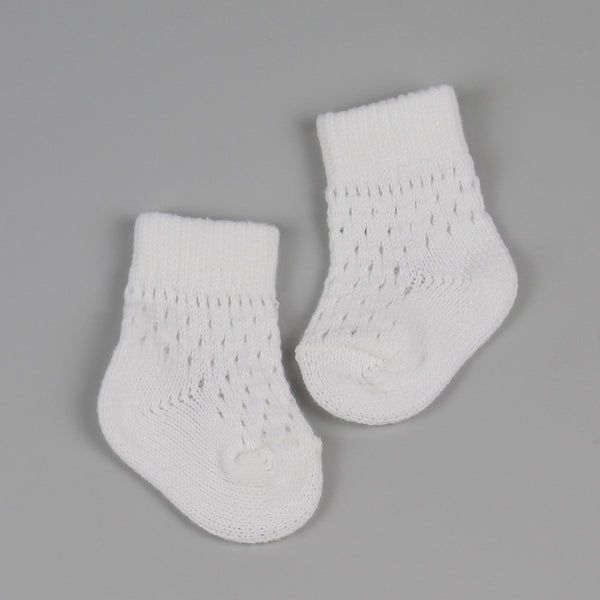 Two Pack Baby Ankle Socks - White - Pex Dotty