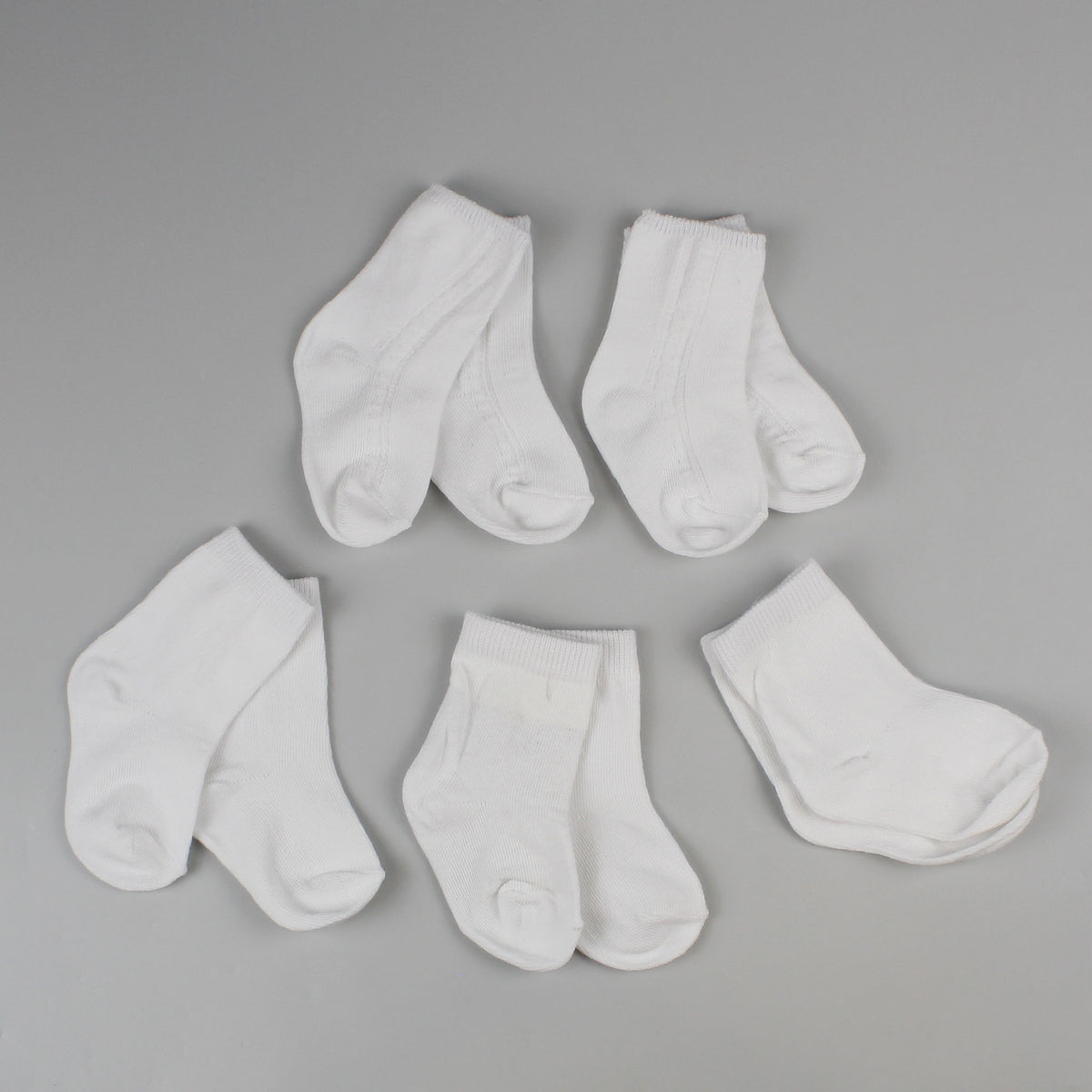 Five Pack Baby Ankle Socks White Pex Lullaby Lane Baby Shop