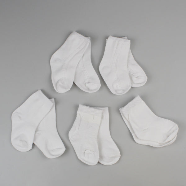 baby socks 5 pack white pex
