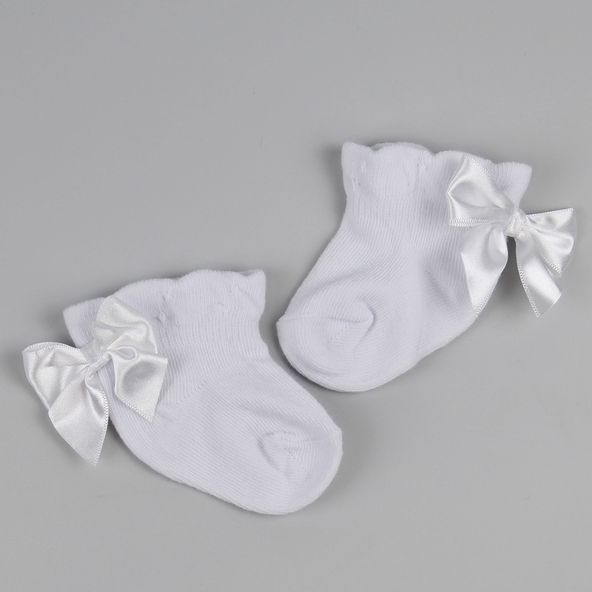 baby girl white ankle socks with bow pex