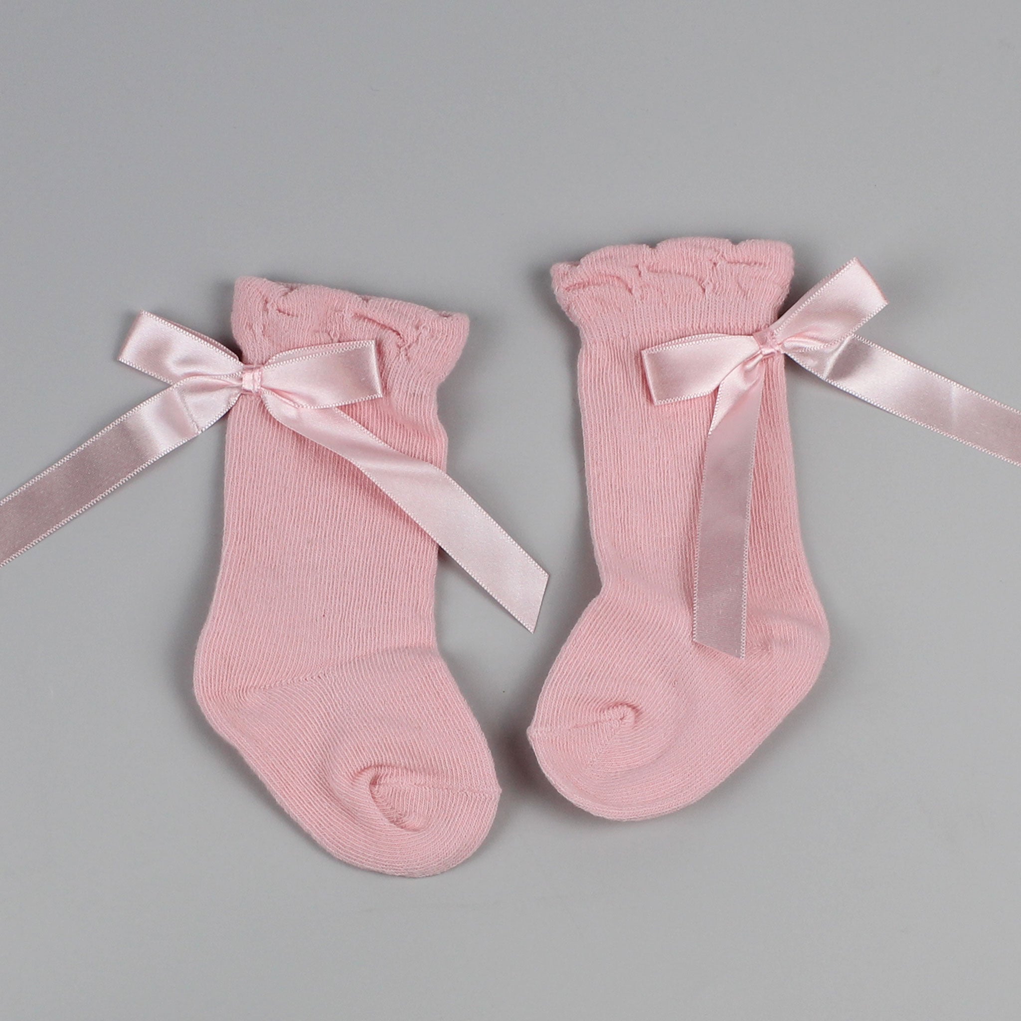 baby girls high knee socks with ribbon bow pex 