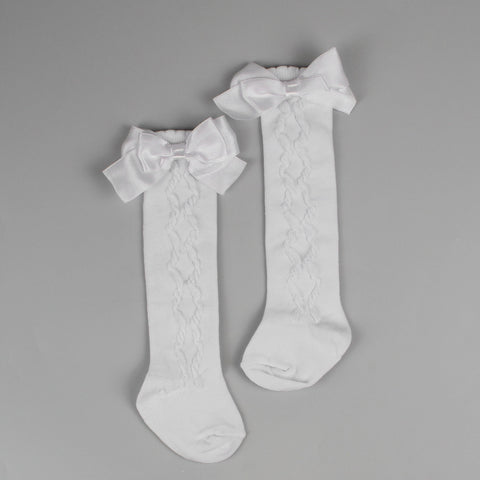 baby girls high knee sock with ribbon bow pex grazia