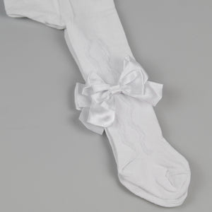 baby girls white tights with bow pex grazia