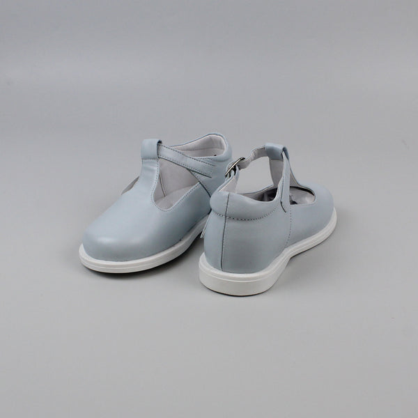 Baby Boys Blue Leather T Bar Shoe