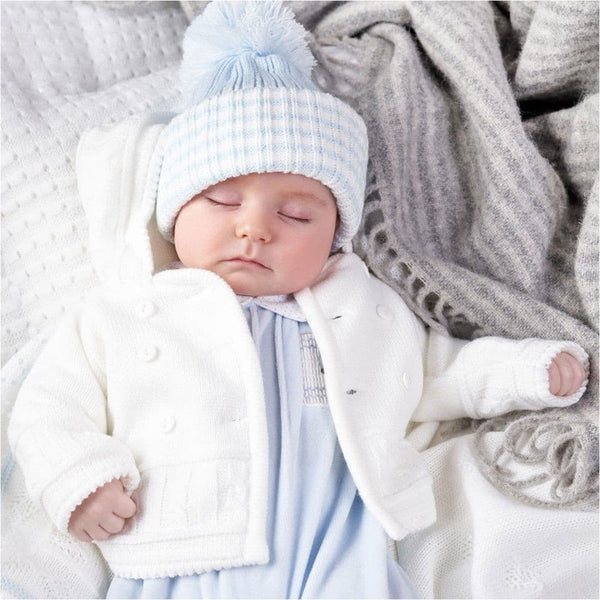 baby unisex knitted cardigan with hood