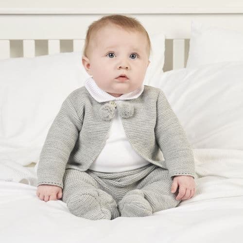 baby unisex grey knitted outfit