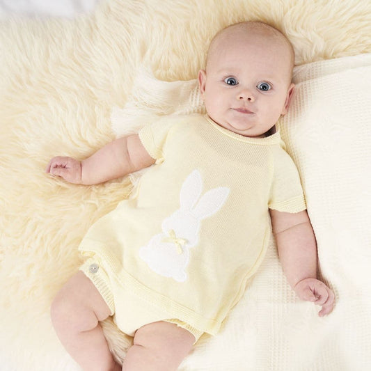 baby lemon knitted bunny easter outfit