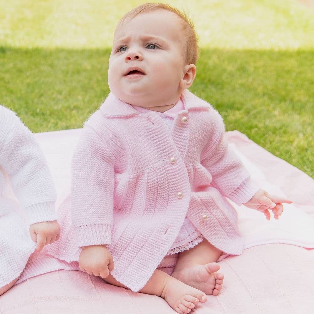 baby girls pink knitted cardigan coat