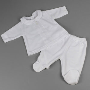 boys white two piece velour outfit pex