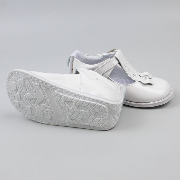 baby girls white patent shoes