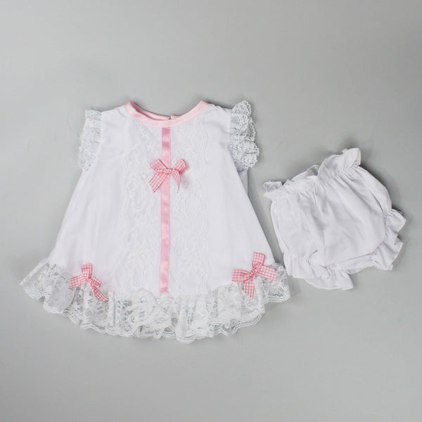 baby girls angel dress white and pink summer dress
