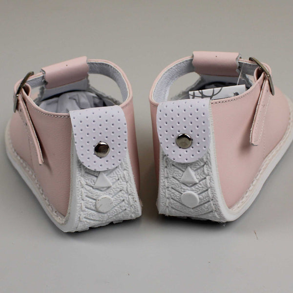 first walker baby girls pink hard sole shoes
